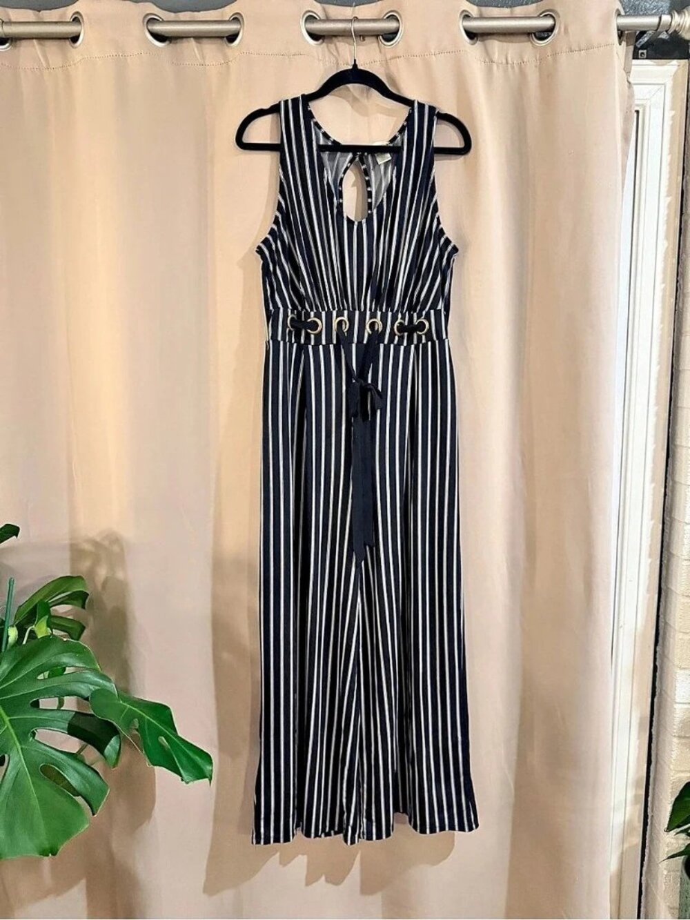 Wrapper in Black & White Wide Leg Jumpsuit Size 1X Like New